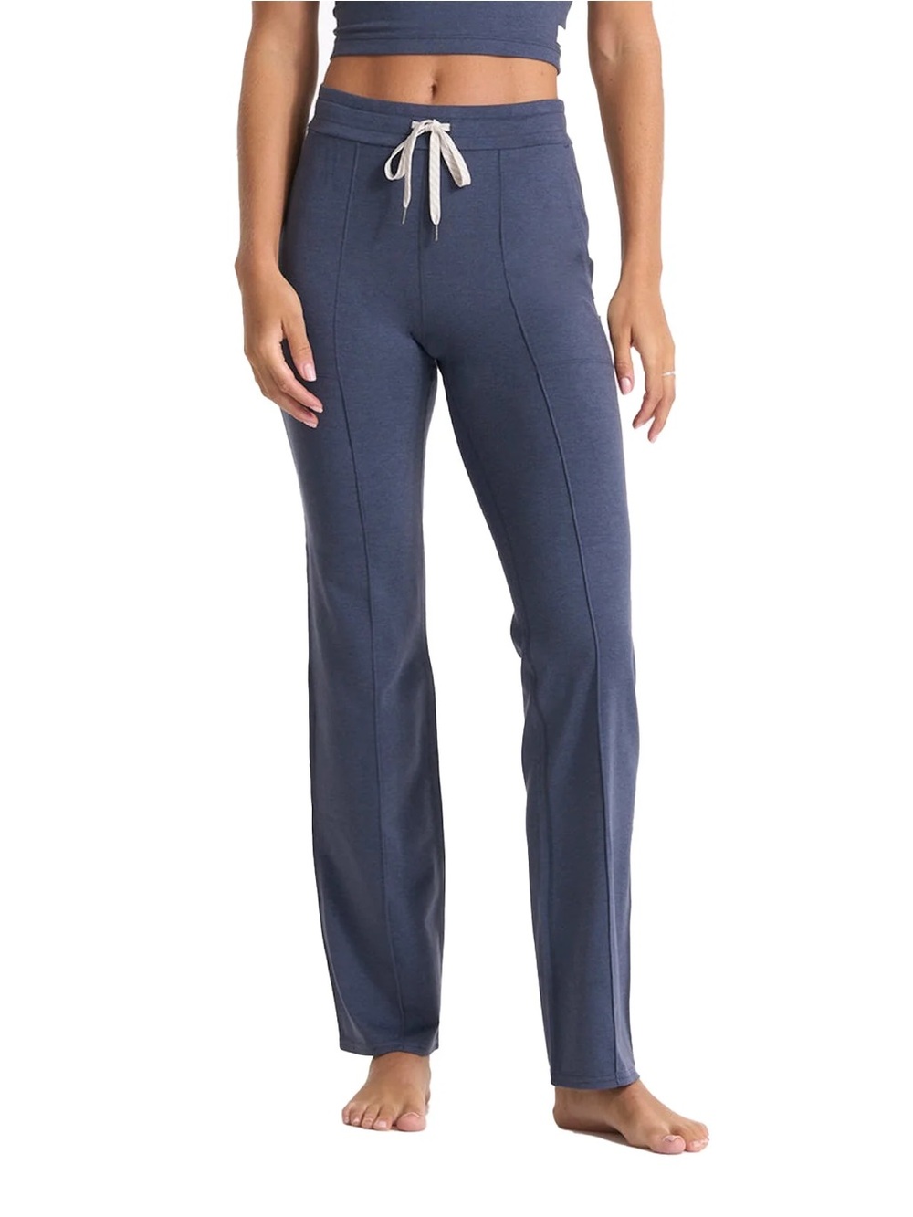 Vuori Essential Wideleg Pants heathered navy/blue colorway Size small